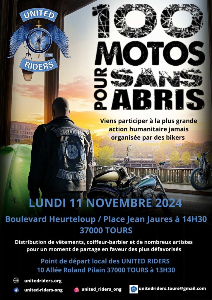 100 motos pour 100 abris 2024 - TOURS