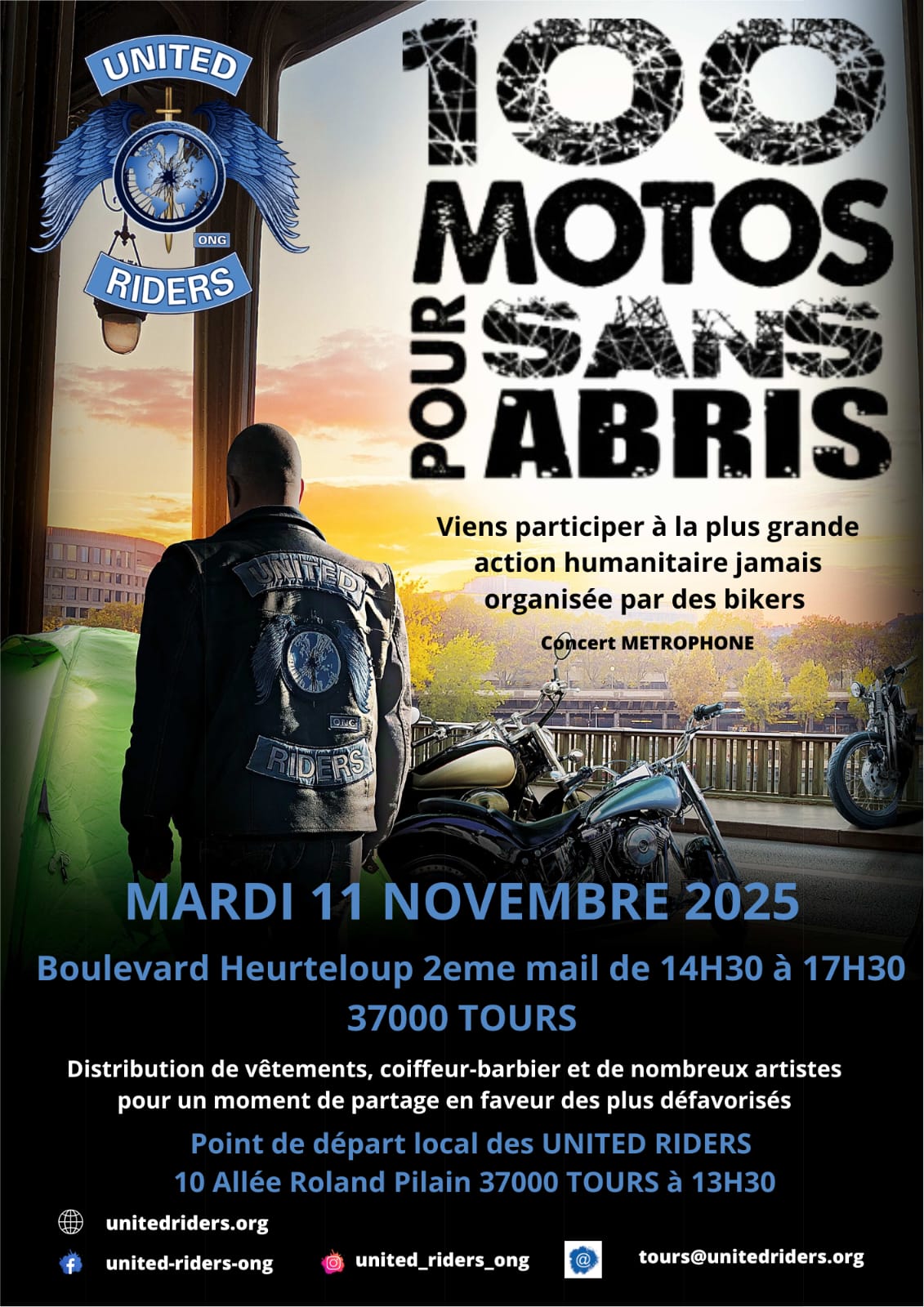 100 motos pour 100 abris 2025 - TOURS